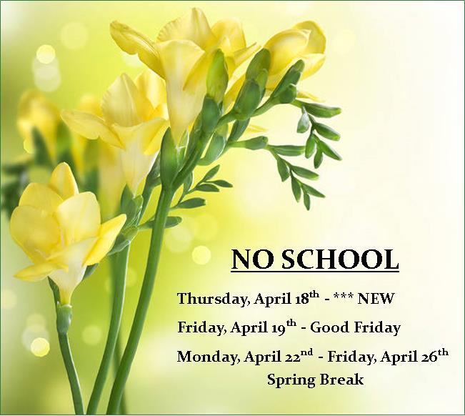 No School Easter Break Parma Heights Christian Academy